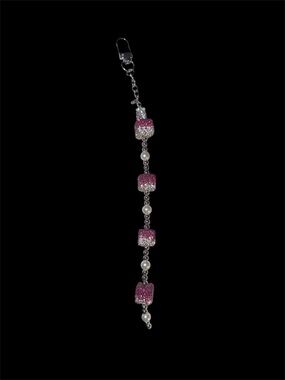 Women's Pink and Silver Beaded Purse Charm